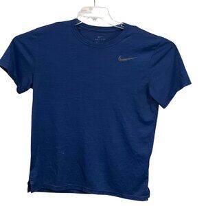 Nike Dri-Fit Blue Crewneck Short Sleeve Shirt Mens M Polyester Athletic Wear